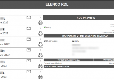 Gestione Interventi Elenco RDL